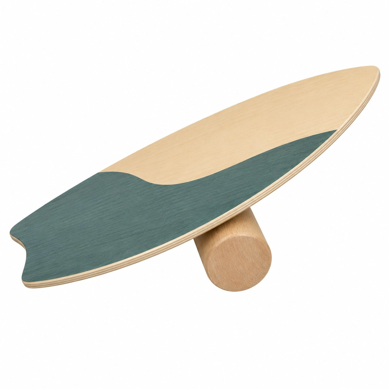 Balanceboard Holz 80x30 cm Beige/Grün
