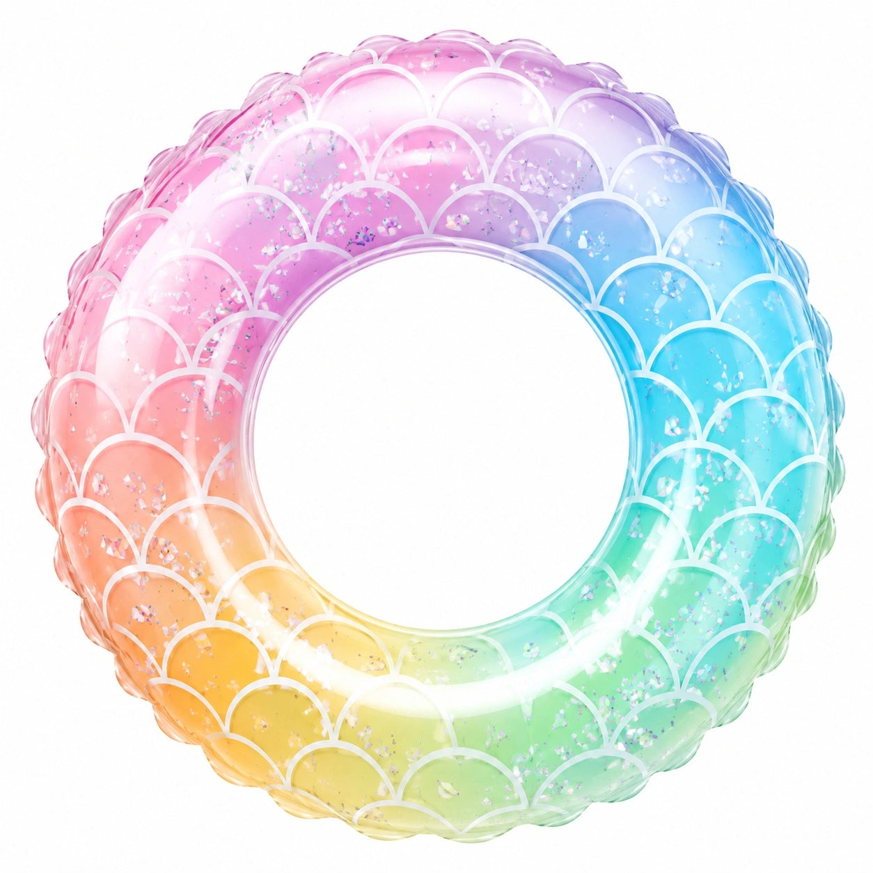 Regenbogen Schwimmring mit Glitzer 90cm