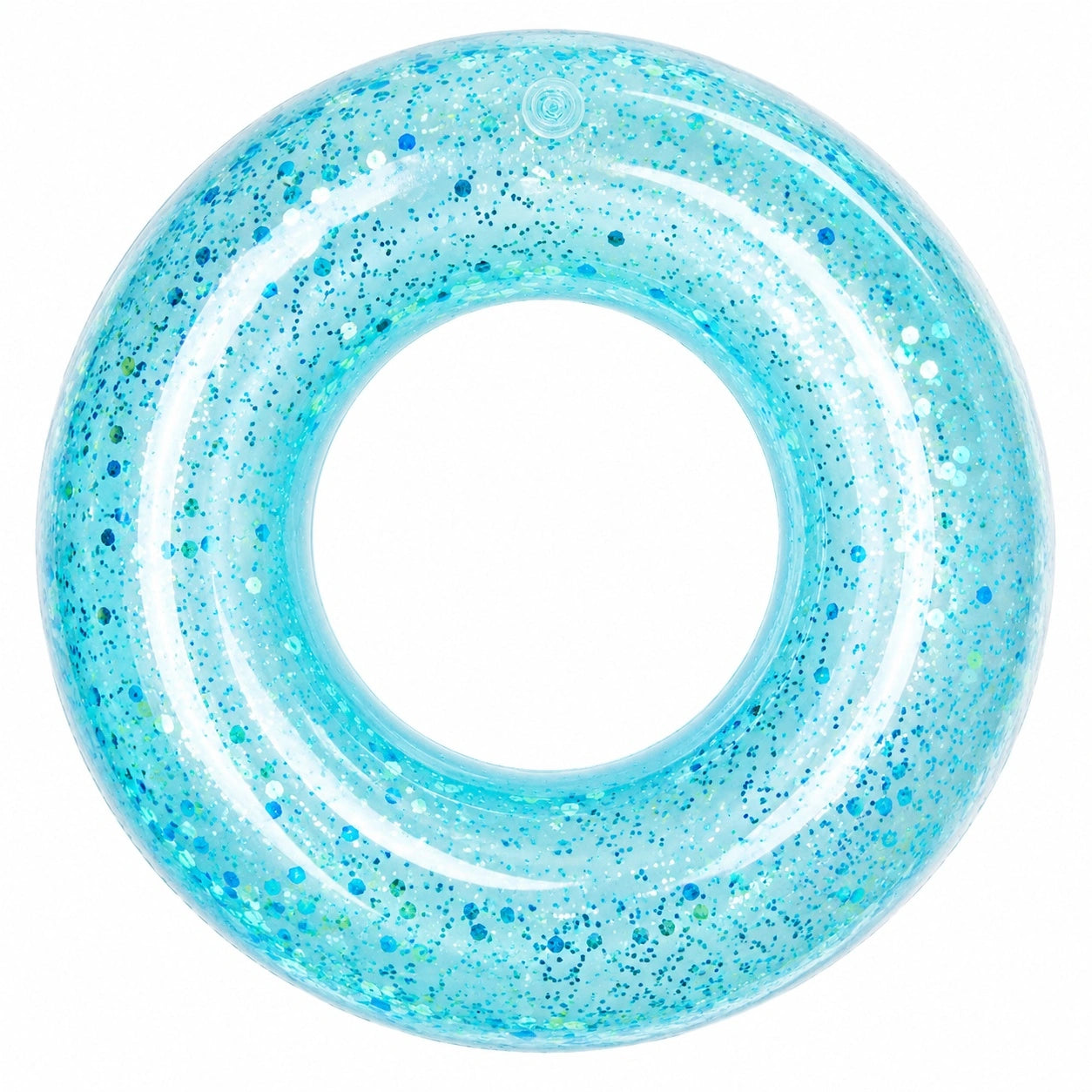 Aufblasbarer Glitzer-Schwimmring Blau 90cm
