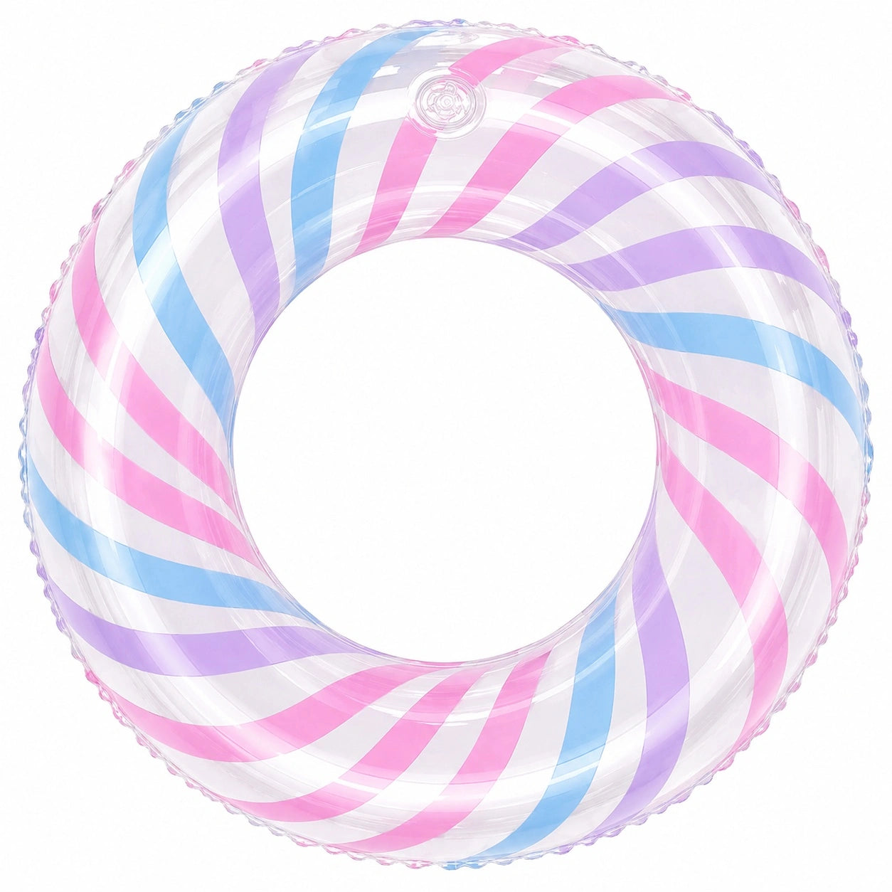 Aufblasbarer Schwimmring mit Streifen in Rosa, Blau und Lila